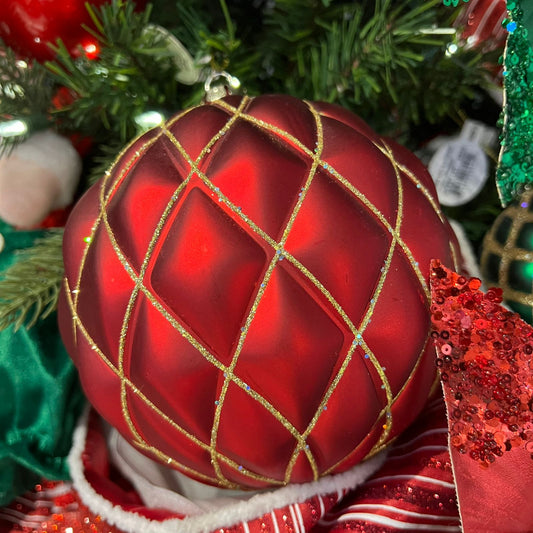 Esfera roja con diamantina